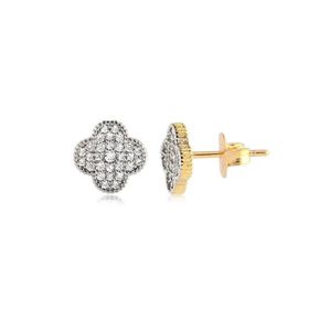 Imagem do produto Brinco Pequeno Cleef Cravejado de Zircônias Folheado a Ouro 18K