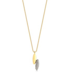 Imagem do produto Colar com Base Gota lisa e Gota Cravejada de Zircônias Pendente Folheado a Ouro 18K