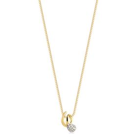 Imagem do produto Colar com Pingente Enrolado com Ponta Cravejada de Zircônias Folheado a Ouro 18K