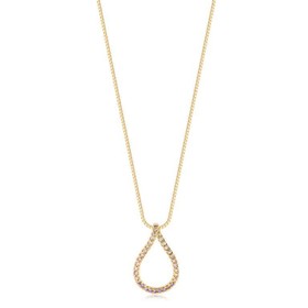 Imagem do produto Colar Gota Aberta Cravejada de Zircônias Folheado a Ouro 18K