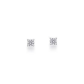 Imagem do produto Brinco Pequeno Ponto de Luz de Zircônia 4 Garras em Prata 925