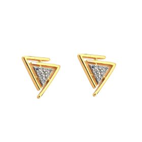 Imagem do produto Brinco Triangulo com Cravação de Zircônias no Meio Folheado a Ouro 18K