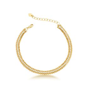 Imagem do produto Pulseira Riviera de Zircônia com Elos Portugueses na volta Folheado a Ouro 18K