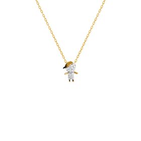 Imagem do produto Colar com Menino Cravejado de Zircônias em Prata 925 Folheado a Ouro 18K