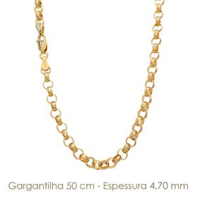 Imagem do produto Colar Elos Portuguêses 4mm em Prata 925 Folheado a Ouro 18K