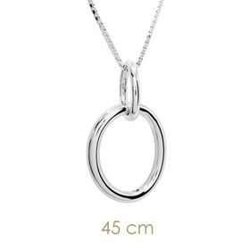 Imagem do produto Colar 45cm com dois Elos Lisos um Maior em Prata 925