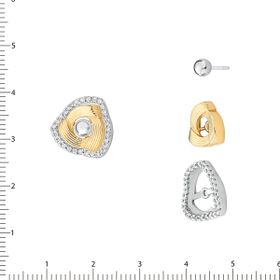 Imagem do produto Brinco Triangulo Desmontável com Ponto de Luz Central e Cravação na Volta Folheado a Ouro 18K
