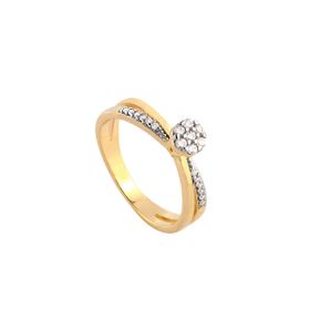 Imagem do produto Anel Com Pavê de Zircônia com aro meio Cravejado Folheado a Ouro 18K