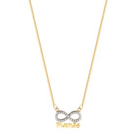 Imagem do produto Colar Mamãe com Infinito Cravejado Folheado a Ouro 18K