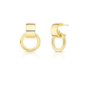 Imagem do produto Brinco Base Placa Oval com Argola Lisa Folheado a Ouro 18K