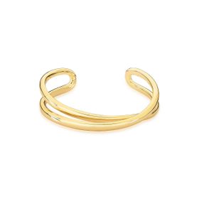 Imagem do produto Pulseira X Aberta Lisa Folheado a Ouro 18K