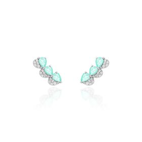 Imagem do produto Brinco Ocean Earcuff 3 Gotas Paraíbas com Base de Zircônias em Prata 925