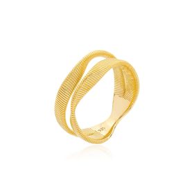 Imagem do produto Anel Vazado com Aro em Gomos Orgânico em Prata 925 Folheado a Ouro 18K