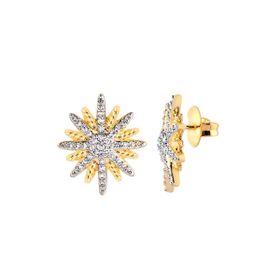 Imagem do produto Brinco Stelle Estrela Grande de Zircônias Folheado a Ouro 18K
