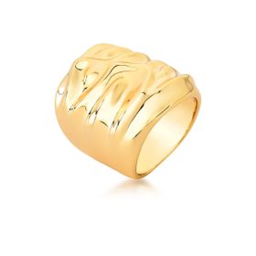 Imagem do produto Anel Grande Facetado Liso Folheado a Ouro 18K