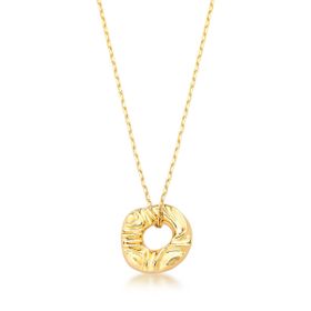 Imagem do produto Colar com Círculo Grande Liso Orgânico Folheado a Ouro 18K