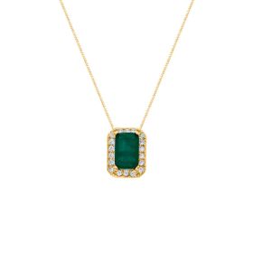 Imagem do produto Colar Esmeralda Quadrada com Cravação de Zircônia Folheado a Ouro 18K