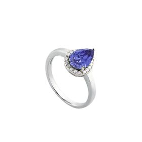 Imagem do produto Anel Gota Cristal Tanzanita Cravejada de Zircônias em Prata 925
