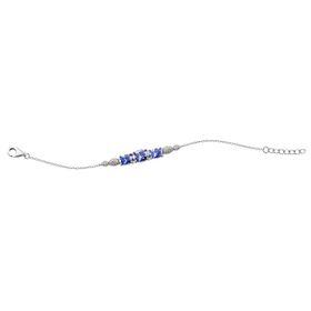 Imagem do produto Pulseira 3 Cristais Tanzanita com Gotas de Zircônia nas Extremidades em Prata 925