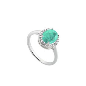 Imagem do produto Anel Ocean com Cristal Paraíba e Cravação de Zircônias na volta em Prata 925
