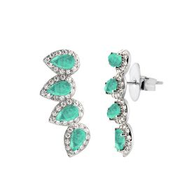 Imagem do produto Brinco Ocean Earcuff de Cristal Gotas Paraíba com Cravação de Zircônia em Prata 925