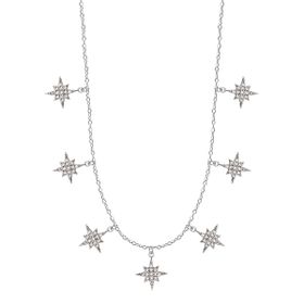 Imagem do produto Colar com Estrelas Pedentes Cravejadas de Zircônia em Prata 925