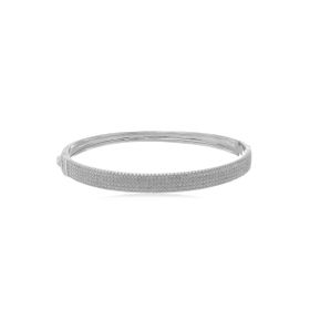 Imagem do produto Pulseira Rígida com Cravacão de Zircônias em Prata 925