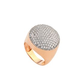Imagem do produto Anel Orgânico Liso com Pavê de Zircônias Folheado a Ouro 18K