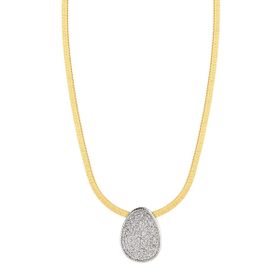 Imagem do produto Colar Snake com Oval Grande Cravejado de Zircônias Folheado a Ouro 18K