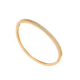 Imagem do produto Pulseira Fina Bracelete com Meia Cravação de Zircônias Folheado a Ouro 18K