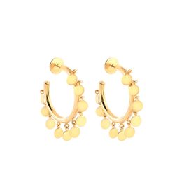 Imagem do produto Brinco Argola com Confetes Lisos em Ouro 18K