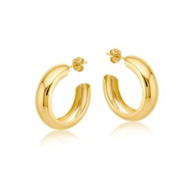 Imagem do produto Brinco Argola Tubo Liso Grande Folheado a Ouro 18K