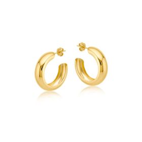 Imagem do produto Brinco Argola Tubo Liso Pequeno Folheado a Ouro 18K