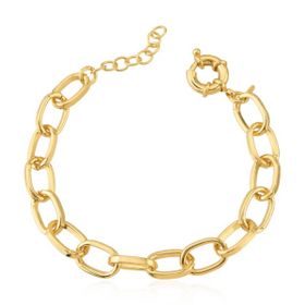 Imagem do produto Pulseira com elos quadrados lisos fecho boia  folheado a ouro 18k