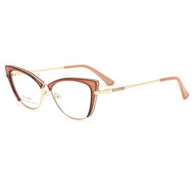 Imagem do produto Óculos Grau Cat-Eye Fino Brown & Gold em Acetato