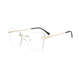 Imagem do produto Óculos Grau Cat-Eye Invisivel com Haste Gold em Metal
