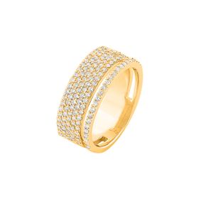 Imagem do produto Anel Aro Duplo Cravejado de Zircônias Folheado a Ouro 18K