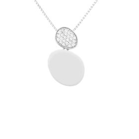 Imagem do produto Colar Base Oval Cravejada e Placa Lisa em Prata 925