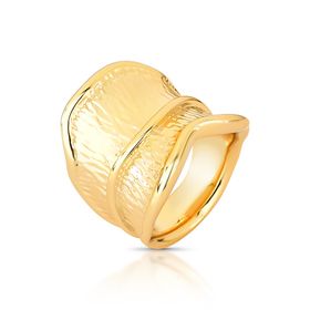 Imagem do produto Anel Orgânic Polido Ondulado Folheado a Ouro 18K