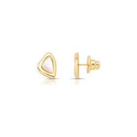 Imagem do produto Brinco Triangulo Liso com Madrepérola Central Folheado a Ouro 18K