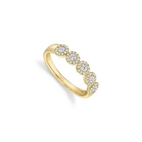 Imagem do produto Anel Meia Aliança com Circulos Cravejados de Zircônia Folheado a Ouro 18K