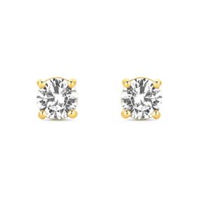Imagem do produto Brinco Ponto de Luz Solitário Zircônia 4 Garras em Prata 925 Folheado a Ouro 18K