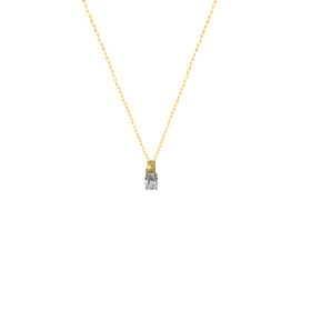 Imagem do produto Colar Cristal Oval com Ponto de Luz em Prata 925 Folheado a Ouro 18K