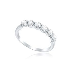 Imagem do produto Anel Moissanite Meia Aliança com Pedras 4mm em Prata 925