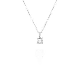 Imagem do produto Colar Moissanite Quadrado 4mm com Base Cravejada em Prata 925