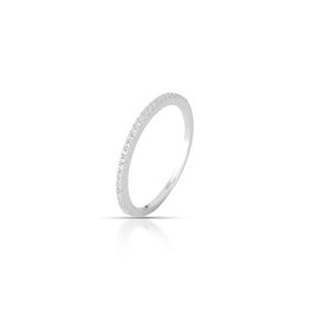 Imagem do produto Anel Moissanite 1.5mm Meia Aliança Cravejado em Prata 925