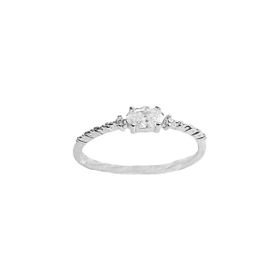 Imagem do produto Anel Moissanite Oval 3X5 com Pontos de Luz Pequenos e Aro Trabalhado em Prata 925