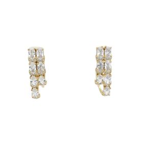 Imagem do produto Brinco Anatômico com Ovais de Zircônia Folheado a Ouro 18K