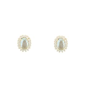 Imagem do produto Brinco Aqua Oval com Cravação Folheado a Ouro 18K
