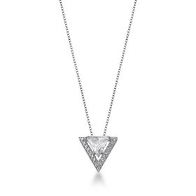 Imagem do produto Colar Cristal Triângular com Cravação de Zircônia em Prata 925